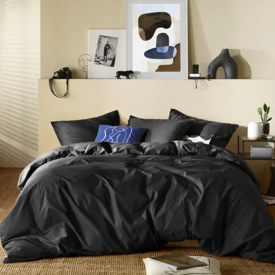 Moodit Dekbedovertrek Basil Black - Tweepersoons - 200 x 220 cm - Katoen New