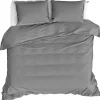 Moodit Dekbedovertrek Basil Grey - Tweepersoons - 200 x 220 cm - Katoen Clearance