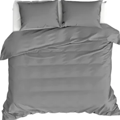 Moodit Dekbedovertrek Basil Grey - Tweepersoons - 200 x 220 cm - Katoen Clearance