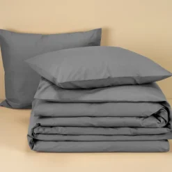 Moodit Dekbedovertrek Basil Grey - Tweepersoons - 200 x 220 cm - Katoen Clearance