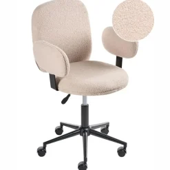 Leen Bakker MORAGA - Bureaustoel - Beige - Bouclé Best