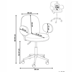 Leen Bakker MORAGA - Bureaustoel - Beige - Bouclé Best
