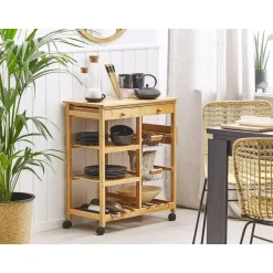 Beliani MORINO - Keukentrolley - Lichte houtkleur - Bamboehout Best