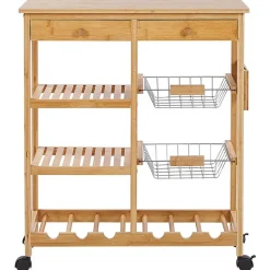 Beliani MORINO - Keukentrolley - Lichte houtkleur - Bamboehout Best