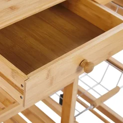 Beliani MORINO - Keukentrolley - Lichte houtkleur - Bamboehout Best