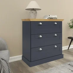 Loft24 Motala - Commode met 3 laden en grijs hout effect New