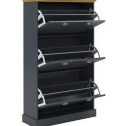 Loft24 Motala - Schoenenkast met 3 kleppen in antraciet Clearance