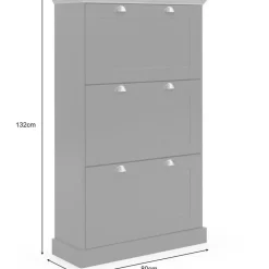 Loft24 Motala - Schoenenkast met 3 kleppen in antraciet Clearance