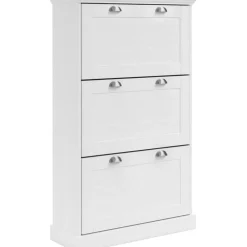 Loft24 Motala - Schoenenkast met 3 kleppen in wit Outlet