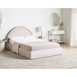 Leen Bakker MOUZON - Bed met opbergruimte - Lichtbeige - 140 x 200 cm - Stof Hot