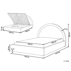Leen Bakker MOUZON - Bed met opbergruimte - Beige - 140 x 200 cm - Stof New