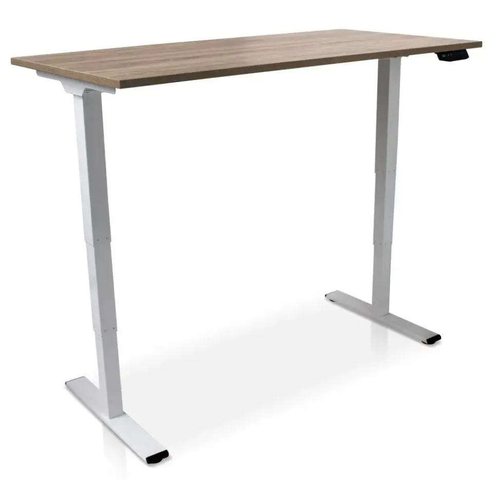 Lineaflex MRC MRC COMFORT elektrisch ARBO zit-sta bureau - 160x80cm - wit - midden eiken Outlet