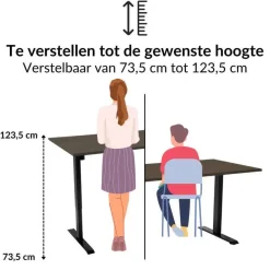 Lineaflex MRC MRC EASY Zit-Sta Bureau – Elektrisch Verstelbaar – 160x80 cm – Blad Sand Grey Clearance