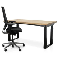 Lineaflex MRC MRC PRO Solid zit-sta bureau massief eiken blad 120x80 zwart NEN-EN527