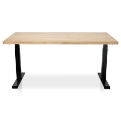 Lineaflex MRC MRC Zit-sta bureau massief eiken blad 120x80 zwart frame NEN-EN 527 Clearance