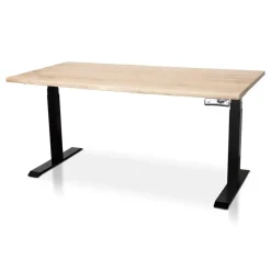 Lineaflex MRC MRC Zit-sta bureau massief boomstam blad 180x90 zwart frame NEN-EN 527 Outlet