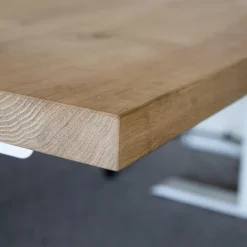 Lineaflex MRC MRC Zit-sta bureau massief eiken blad 160x80 zwart frame NEN-EN 527