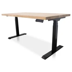 Lineaflex MRC MRC Zit-sta bureau massief eiken blad 160x80 zwart frame NEN-EN 527