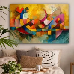 MuchoWow Canvas Schilderij 120x80cm Kunst Abstract Modern Hot