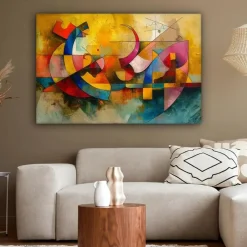 MuchoWow Canvas Schilderij 120x80cm Kunst Abstract Modern Hot