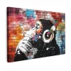MuchoWow Canvas Schilderij 120x80cm Aap Graffiti Muziek Sale