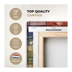 MuchoWow Canvas Schilderij 120x80cm Aap Graffiti Muziek Sale