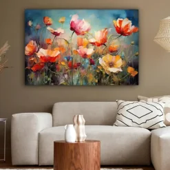MuchoWow Canvas Schilderij 120x80cm Bloemen Watercolor Kunst New