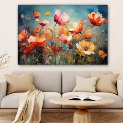 MuchoWow Canvas Schilderij 120x80cm Bloemen Watercolor Kunst New