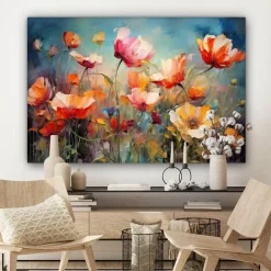 MuchoWow Canvas Schilderij 120x80cm Bloemen Watercolor Kunst New