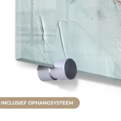 MuchoWow Glasschilderij 90x60cm Abstract Kunst Gold Blauw Clearance