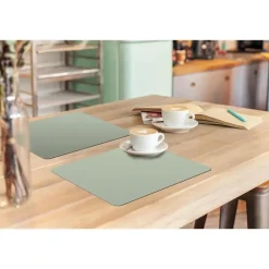 MuchoWow Placemat (6stuks) 45x30cm Mintgroen Effen kleur Discount