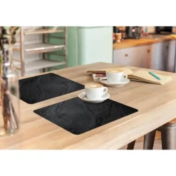 MuchoWow Placemat (6stuks) 45x30cm Beton Zwart Industrieel Outlet