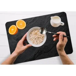 MuchoWow Placemat (6stuks) 45x30cm Beton Zwart Industrieel Outlet