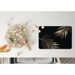 MuchoWow Placemat (6stuks) 45x30cm Bladeren Planten Goud Zwart Clearance