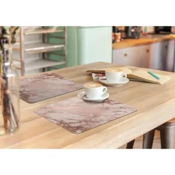 MuchoWow Placemat (6stuks) 45x30cm Marmer Roze Luxe Marmerlook Online