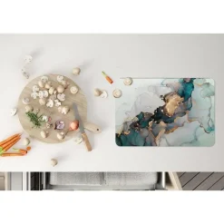 MuchoWow Placemat (6stuks) 45x30cm Marmer print Goud Blauw Best