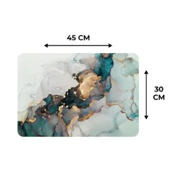 MuchoWow Placemat (6stuks) 45x30cm Marmer print Goud Blauw Best
