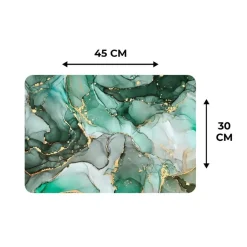 MuchoWow Placemat (6stuks) 45x30cm Goud Marmer Groen Luxe Hot