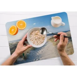 MuchoWow Placemat (6stuks) 45x30cm Duin Meeuw Strand Zee Zon Outlet