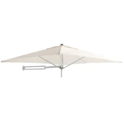 ACAZA Muurparasol Vierkant - 200x200cm - met muurbevestiging - Ecru - Gebroken wit Sale