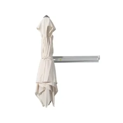 ACAZA Muurparasol Vierkant - 200x200cm - met muurbevestiging - Ecru - Gebroken wit Sale