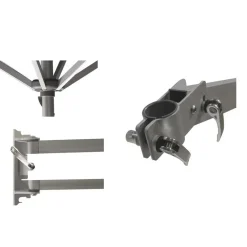 ACAZA Muurparasol Vierkant - 200x200cm - met muurbevestiging - Ecru - Gebroken wit Sale