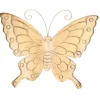 Merkloos Muurvlinder - goudkleurig - metaal - tuindecoratie - 39 cm Discount