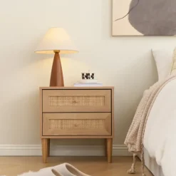 Acaza Nachtkastje - Bijzettafel - 39 x 48 x 49 cm - eiken kleur Sale