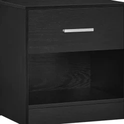 Merkloos Nachtkastje - Nachtkast - 41 x 39 x 28 cm - Nachtkastje met Lade - Zwart Clearance