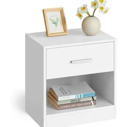 Merkloos Nachtkastje - Nachtkast Wit - 41 x 39 x 28 cm - Nachtkastje met Lade - Wit Sale