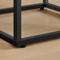 Merkloos Nachtkastje - Nachtkastjes industrieel - Hout en gehard glas - Zwart Best