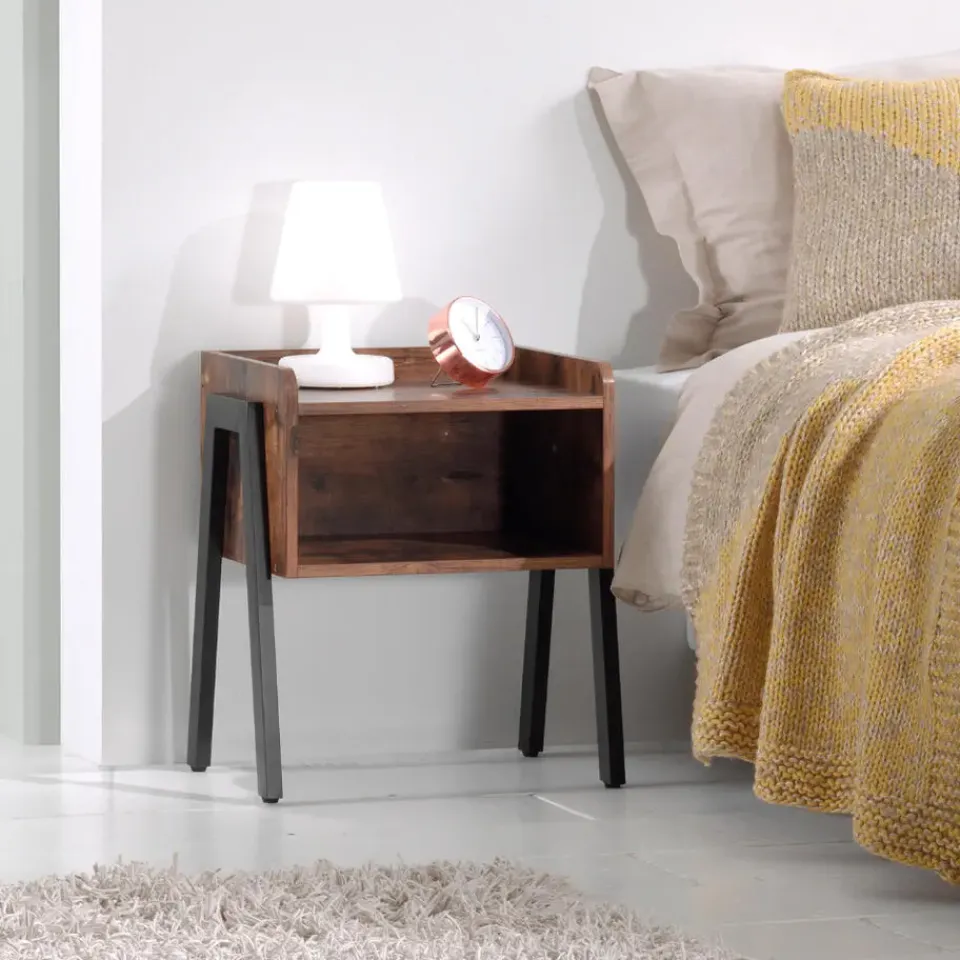 Merkloos Nachtkastje - vintage look - 46x52x35 cm - vintage bruin Sale