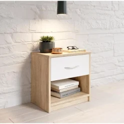 Emob Nachtkastje Beppu met 1 lade - eik Best