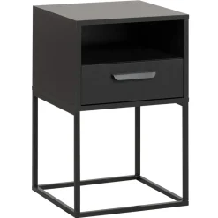 Leen Bakker Nachtkastje Tokio - 1 lade en vak - zwart Sale